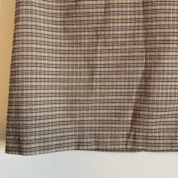 VTG Soft Grunge Plaid Mini Skirt Y2K In Charge XS Tan Academia Neutral Prep Alt - Picture 6 of 13
